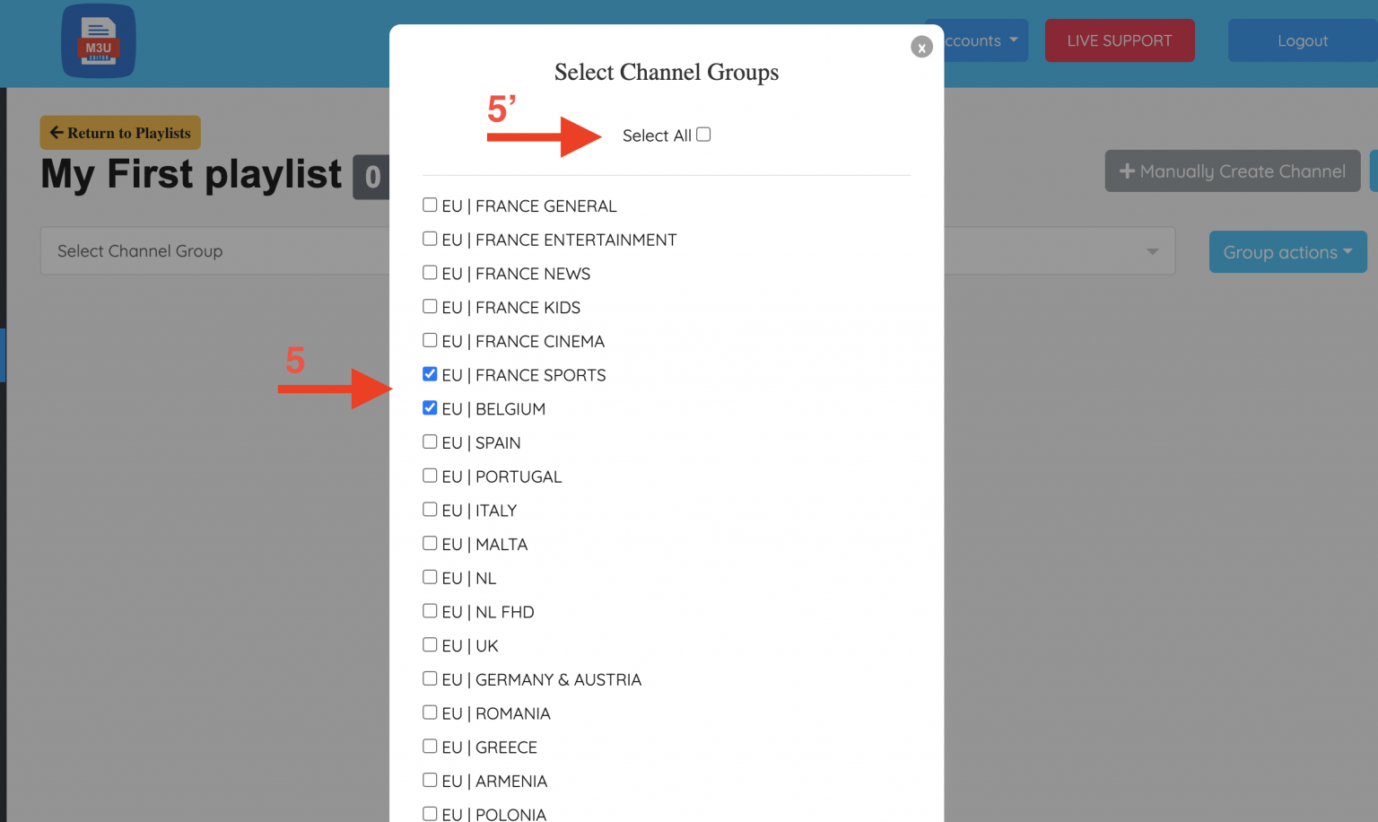 Create your First playlist M3U editor